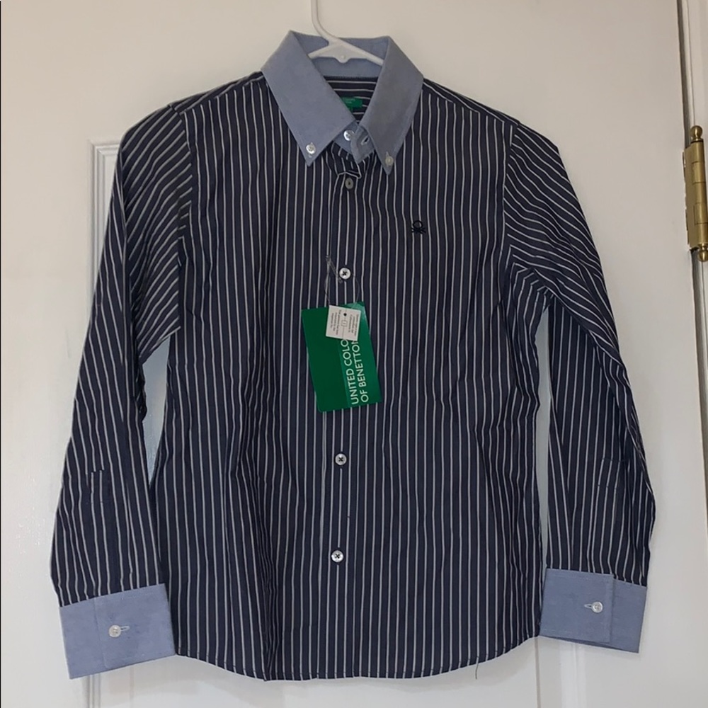 Vintage Boys Benetton Dress Button Down Shirt